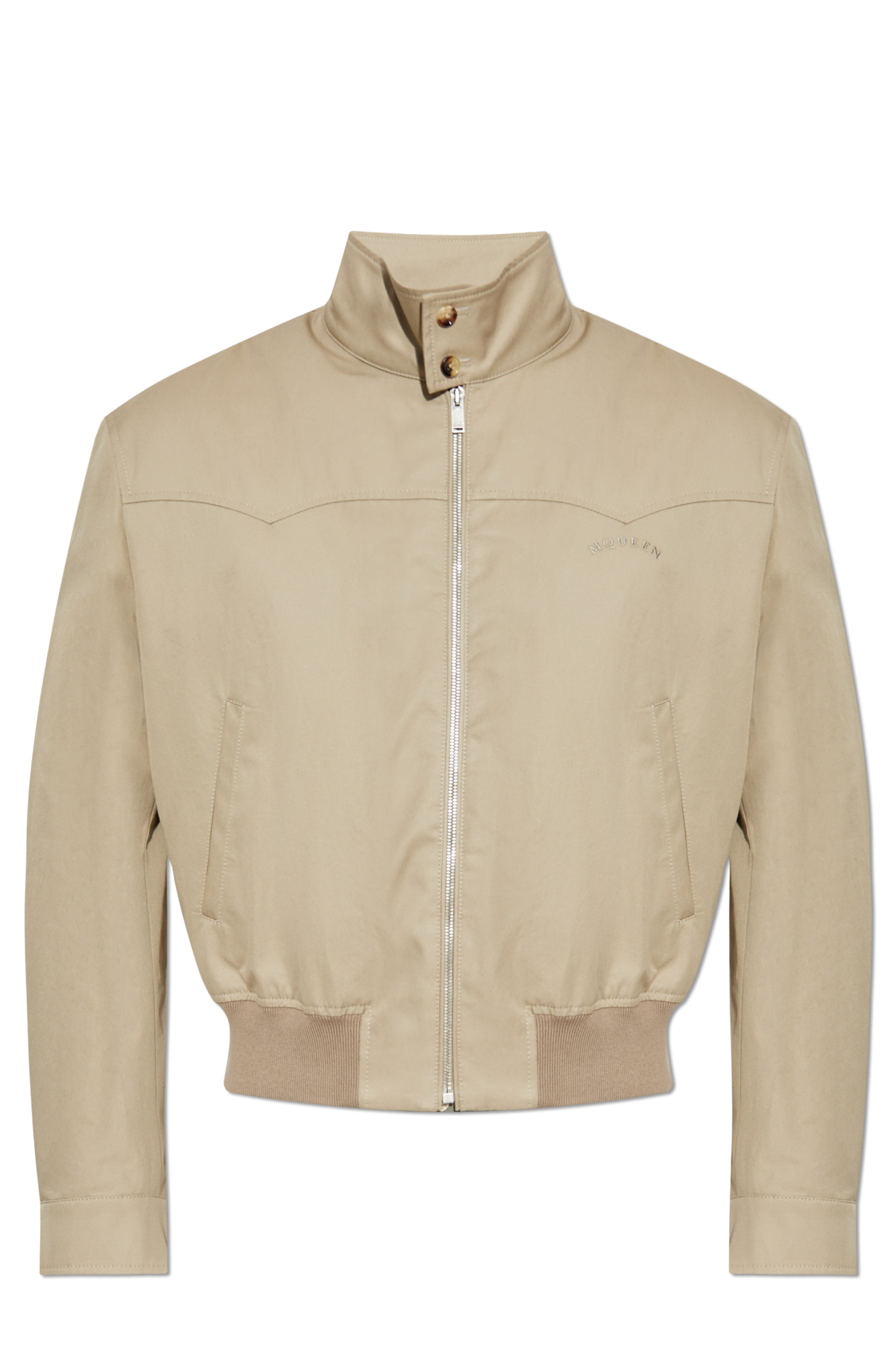 ジャケット ALEXANDER MCQUEEN COTTON JACKET Beige Cotton jacket with a stand-up collar Alexander McQueen
